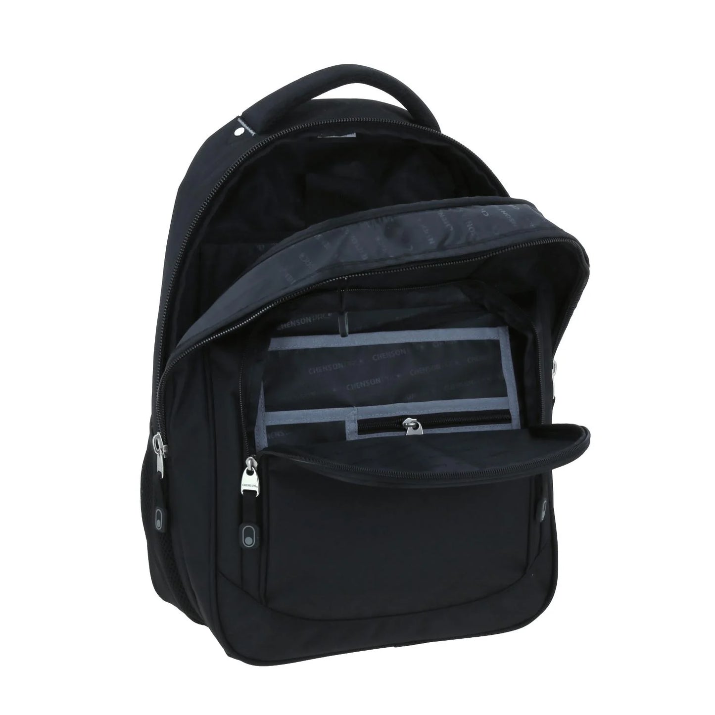 Mochila Grande Chenson Pro Para Hombre Kazio Negro Con Porta Laptop De Hasta 15".
