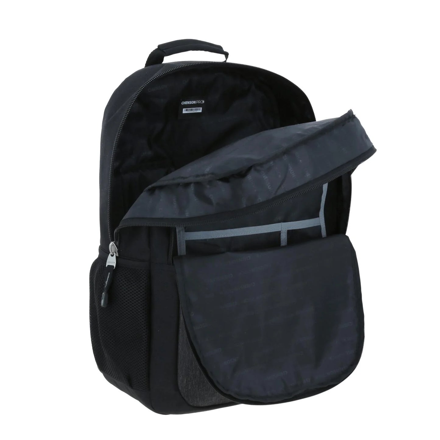 Mochila Grande Chenson Pro Para Hombre Heri Negro Con Porta Laptop De Hasta 15".