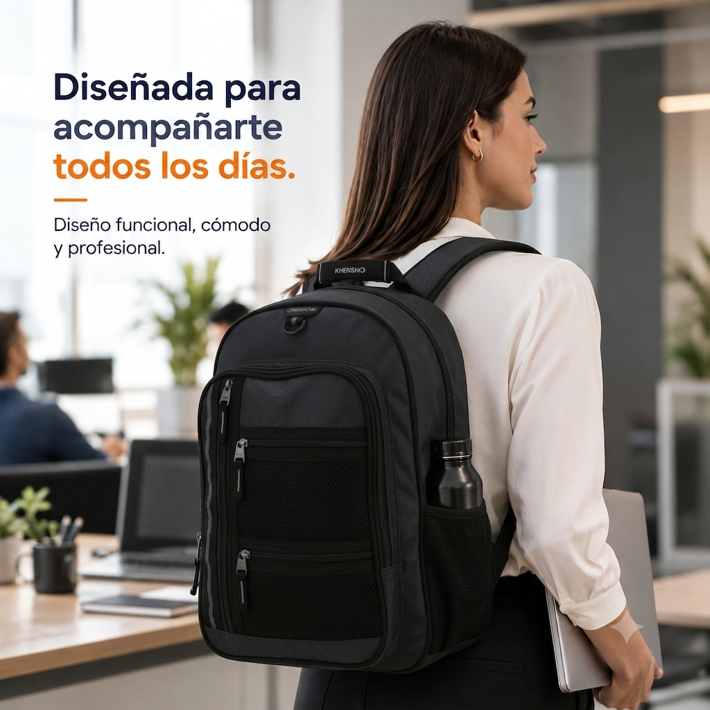 Mochila Gris Chenson Chey26 | Porta Lap & Tablet 10" | Amplio Espacio y Organización