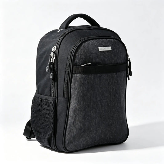 Mochila Grande Chenson Pro Para Hombre Heri Negro Con Porta Laptop De Hasta 15".